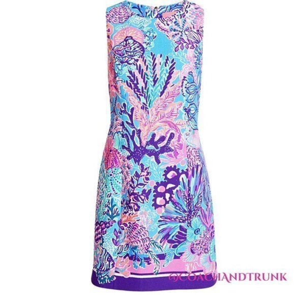 LILLY PULITZER Mila Shift Dress Turquoise Oasis Snuba Dubba Print - Picture 2 of 10